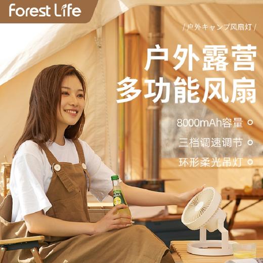 【带小夜灯的户外小风扇】户外多功能风扇灯 三档风速调节 配环形照明灯 挂立两用 充电可续航一整天 出行可当充电宝 户外露营必备 商品图2