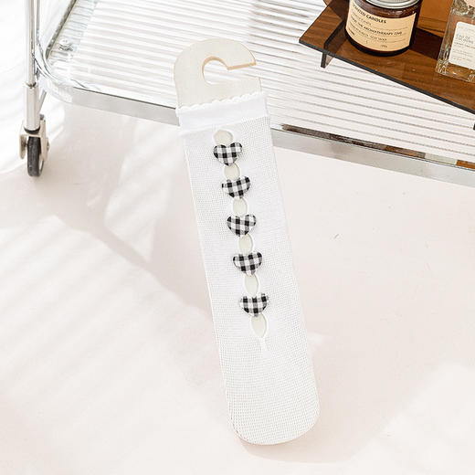 【2双装 雪花爱心中筒亲子袜】新款夏季网眼薄款女童袜子蝴蝶结洛丽塔蕾丝花边长筒公主袜韩国 商品图6