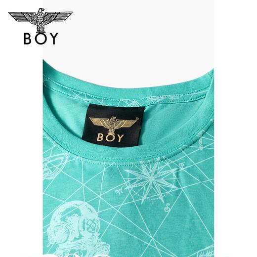 BOYLONDON短袖男女同款22夏季新品哥特字母老鹰印花个性T恤B222N01056 商品图2