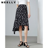 NEELLY纳俪商场同款撞色高腰半身裙女不规则裙摆气质A字裙潮新款N22044E04427 商品缩略图1