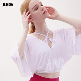 SLENDDY 宽松运动上衣女健身跑步瑜伽罩衫阔袖长袖T恤女 S2007
