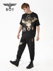 BOYLONDON长裤男女同款22春夏新品烫金休闲老鹰束脚卫裤B221N15014 商品缩略图2