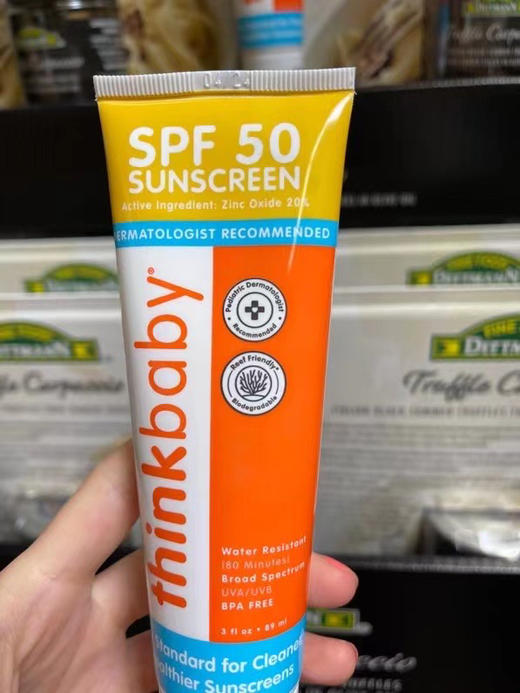 换新包装！最安全温和不刺激！Thinkbaby 儿童纯物理SPF50+防晒霜89ml 商品图2