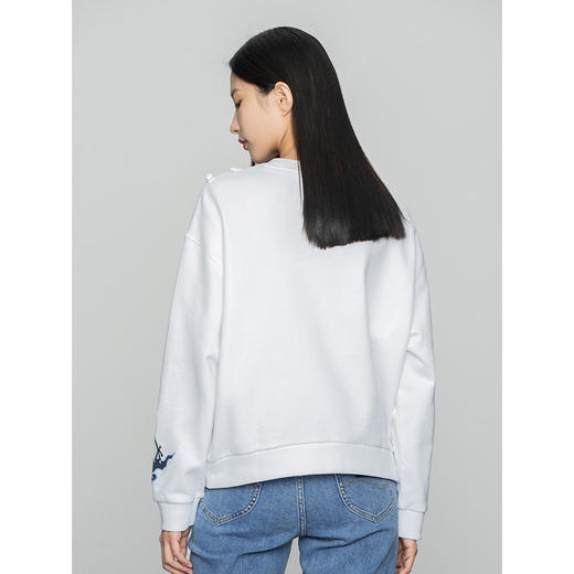 Lee宫廷文化“一品云鹤”潮服22春夏新品舒适版女卫衣LWT002509 商品图1