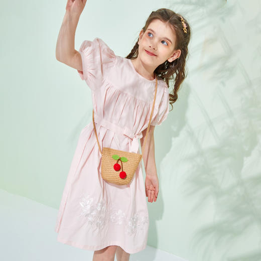夏季新款女童灯笼袖绣花连衣裙 婴幼儿A类标准 防晒放紫外UPF50+-AL 商品图8