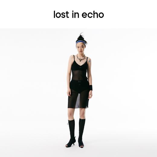 【下架】lost in echo 时装低跟系列 运动感露趾低跟网纱长靴袜靴春夏靴 商品图2