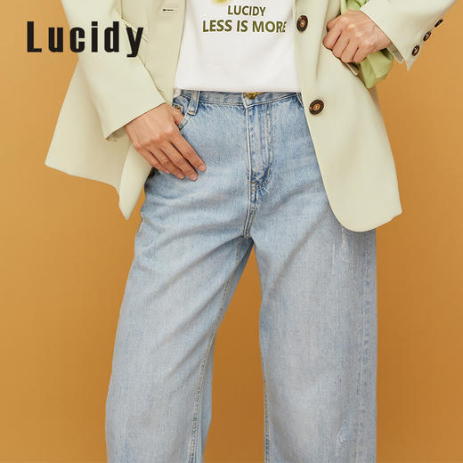 Lucidy-鲁思蒂 2022春 水洗牛仔长裤 KZ02AE21958 商品图4