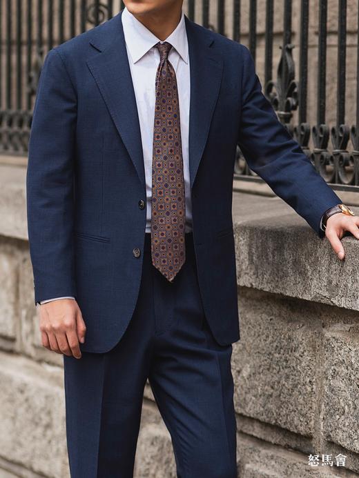 Vitale Barberis Canonico Perennial Super 110’s 澳洲美丽诺羊毛藏蓝色暗亲王格全麻衬套装 商品图6