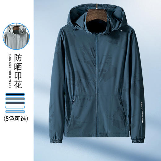 【Q】【防晒衣】【新款DTH】大依优型大码男装防晒衣皮肤衣薄款清凉防晒服透气高弹可拆卸帽子男夏季外套上衣 商品图5
