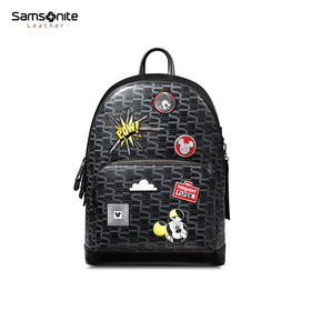 新秀丽米奇勋章时尚牛皮革双肩包NW1*001