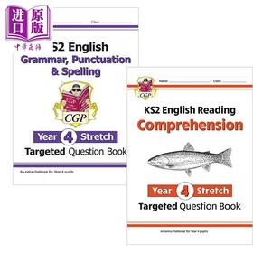 英国CGP原版 KS2 English Targeted Question Stretch 小学4年级英语延伸学习教辅2册 语法 拼写 阅读理解 含答案