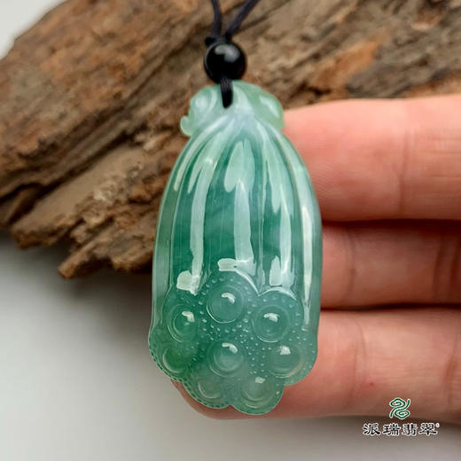 派瑞翡翠 翡翠挂件 糯种 飘蓝花 商品图2
