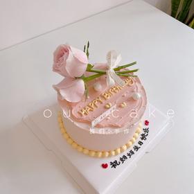 ins简约花束蛋糕(鲜花按当天采购搭配)-低糖处理无添加