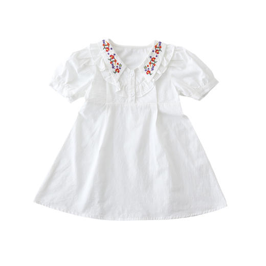 黛唯梵 2022洋气民族风连衣裙重工刺绣网红洋气V领度假母女装亲子装裙子国庆出游 商品图4