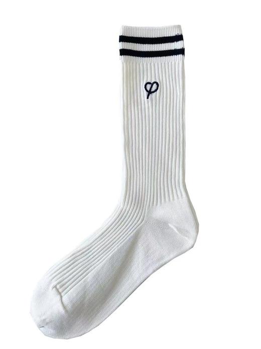 双纹刺绣中筒袜 商品图0