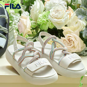 FILA斐乐【江疏影同款】女鞋凉鞋2022夏新款运动鞋凉拖增高沙滩鞋麻花F12W221404F