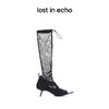 【下架】lost in echo 时装低跟系列 运动感露趾低跟网纱长靴袜靴春夏靴 商品缩略图1