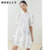 NEELLY纳俪商场同款设计感连衣裙女夏季不规则下摆泡泡袖娃娃裙N22041Y01017 商品缩略图0
