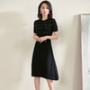 米思阳夏季新款气质碎花a字裙子修身显瘦针织中长连衣裙1561 商品缩略图2