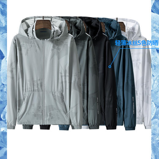 【Q】【防晒衣】【新款DTH】大依优型大码男装防晒衣皮肤衣薄款清凉防晒服透气高弹可拆卸帽子男夏季外套上衣 商品图2