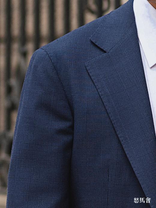 Vitale Barberis Canonico Perennial Super 110’s 澳洲美丽诺羊毛藏蓝色暗亲王格全麻衬套装 商品图8