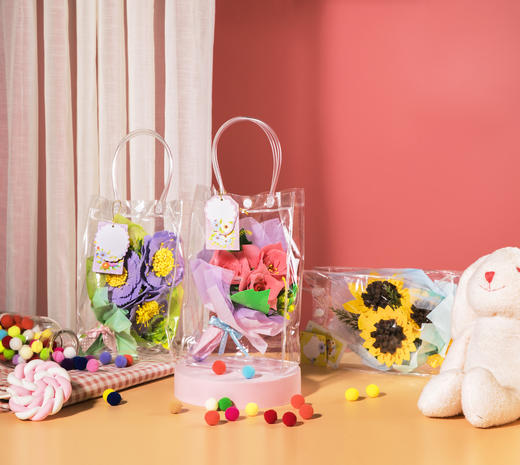 单件包邮-DIY母亲节手提透明花袋创意材料包 商品图4