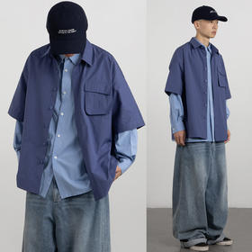 CryingCenter Very Peri长春花蓝 工装休闲通勤衬衫套装 哭喊中心