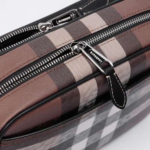 【一】BURBERRY 巴宝莉 男士格子图案涂层帆布斜挎单肩邮差包 8049145 A8900 商品图3