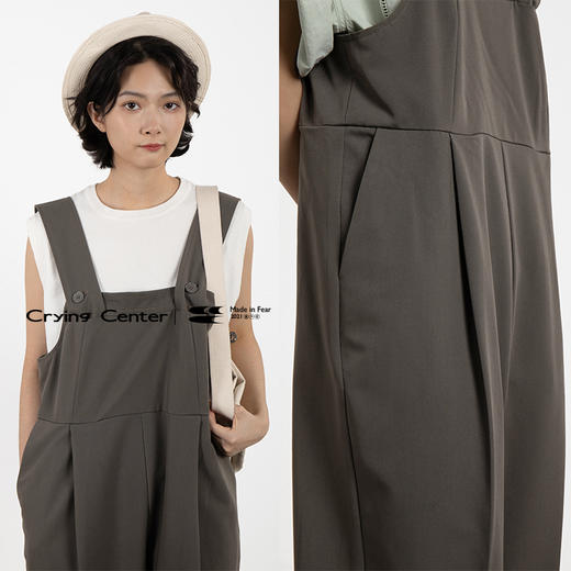 CryingCenter 懒人利器 挺阔造型西装背带裤 桦茶色 商品图2