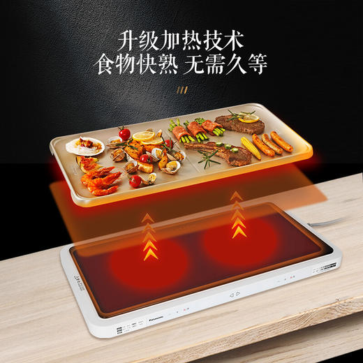松下（Panasonic）多功能烤盘烤盘 聚嗨盘 多功能料理锅电烤盘 家用 烧烤火锅一体煎烤盘 NF-M1-W(白色) 商品图3