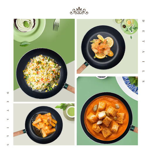 【官方正品保证】欧乐菲巴宝克孔雀绿蜂窝煎锅牛排锅26CM（OLOJ-26G1） 商品图5