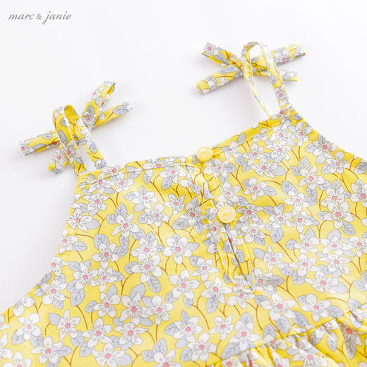 马克珍妮夏装新款 女童舒适棉麻蝴蝶结吊带小衫220658 商品图4