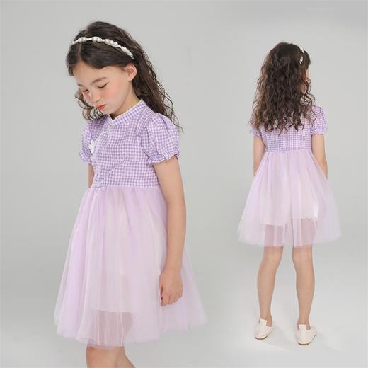 贝贝怡夏季短袖连衣裙新款国风旗袍网纱裙子古典优雅 商品图2