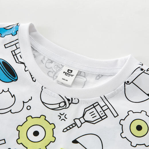 【专区任选 4件159元】小猪班纳童装22夏装新款儿童卡通圆领上衣休闲中大童男童短袖T恤 商品图2