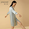 金三塔2022春夏新品100%桑蚕丝女士纯色真丝睡衣可外穿衬衫式睡裙  YSFCA327 商品缩略图2