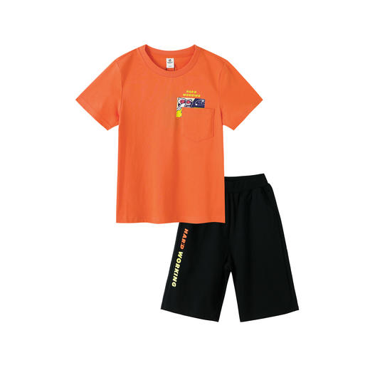 【3件65折】小猪班纳童装2022夏装新款儿童套装中大童男童短袖T恤裤子两件套 商品图4