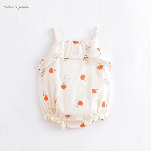 马克珍妮夏装新款 女宝宝纯棉吊带连体衣 婴儿哈衣爬服220823 商品图0