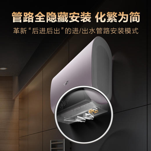 史密斯60升电热水器 家用 双胆扁桶 纤薄黑科技 双擎5kW速热 10倍MAX增容 五维净化系统 EWH-60HGA一级能效 商品图5