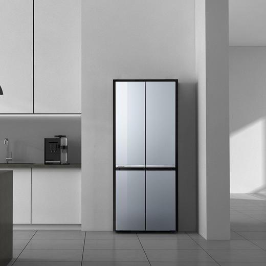 西门子481升十字门冰箱 对开门四门多门电冰箱 混冷无霜 玻璃面板 双循环制冷BCD-481W(KM49ES43TI) 商品图2