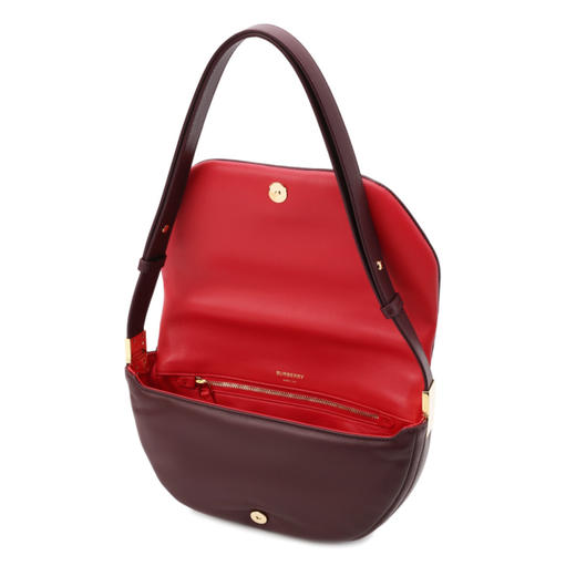 BURBERRY 巴宝莉 女士 Olympia 小号浸染小羊皮埃伦匹亚包 酒红色 8049173 B1014 商品图2