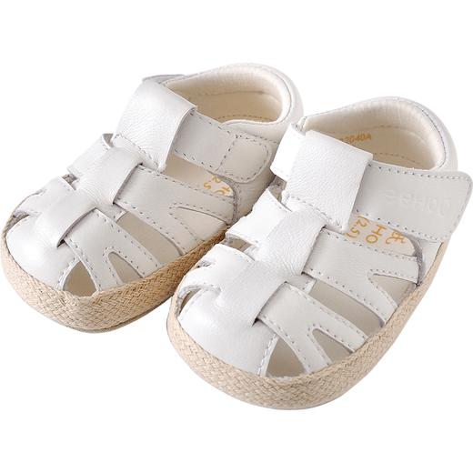 英氏婴儿凉鞋春夏新生宝宝软底羊皮防踢夏季包头鞋YFXFJ22040A 商品图4