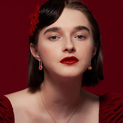 何F小橘子铜钱耳环，转运招财 商品图0