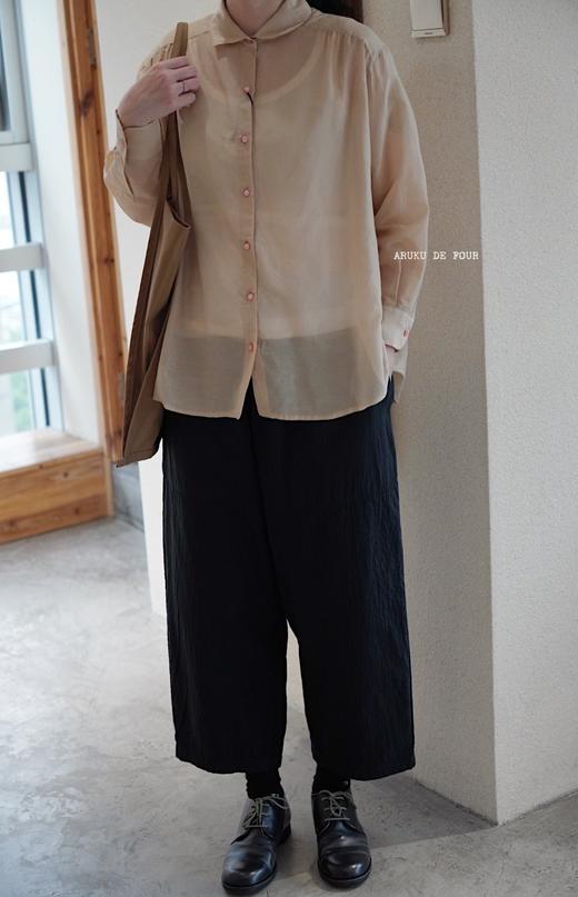 （4折）Lim Home白/橘红/淡黄贝壳纽扣上衣 商品图11