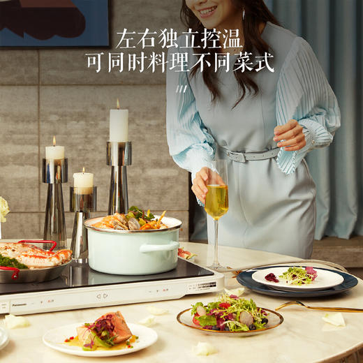 松下（Panasonic）多功能烤盘烤盘 聚嗨盘 多功能料理锅电烤盘 家用 烧烤火锅一体煎烤盘 NF-M1-W(白色) 商品图2