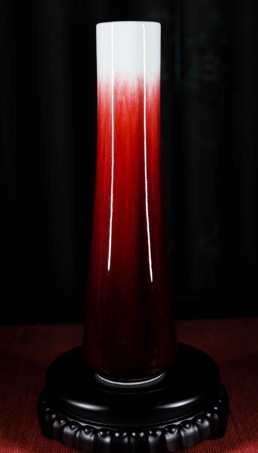 【颜色釉】郎红花插瓶 商品图0