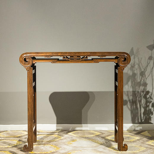 清 红木拐子纹书卷式平头案 商品图0