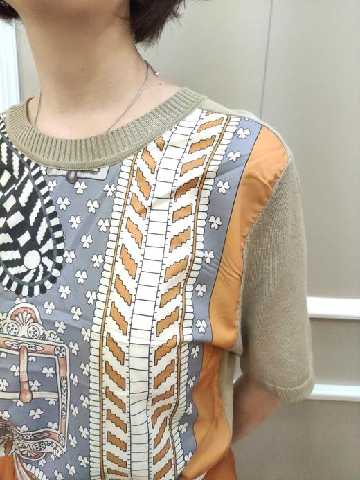 女印花针织娟丝短袖 商品图1