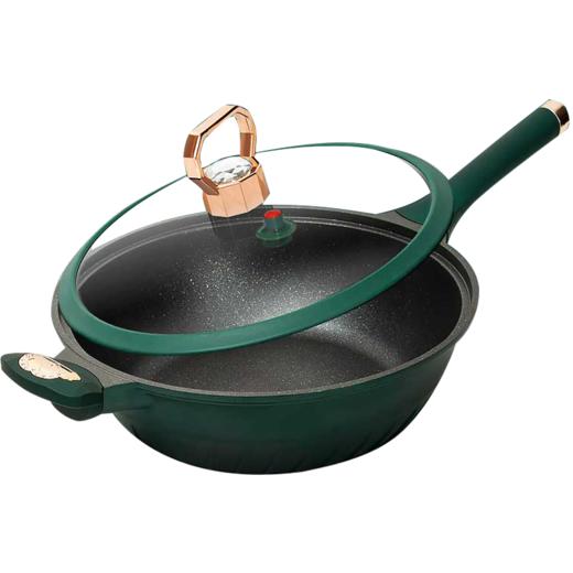 【官方正品保证】欧乐菲巴宝克西欧绿麦饭石色微压多用炒锅32cm（OLOWY-32A1） 商品图6