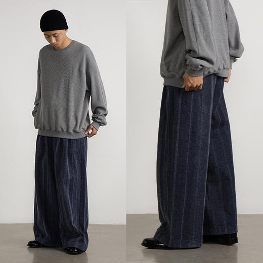 CryingCenter.刮痕工艺肌理感阔腿牛仔裤拉胯裤 巨好穿 哭喊中心 商品图3