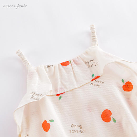 马克珍妮夏装新款 女宝宝纯棉吊带连体衣 婴儿哈衣爬服220823 商品图2